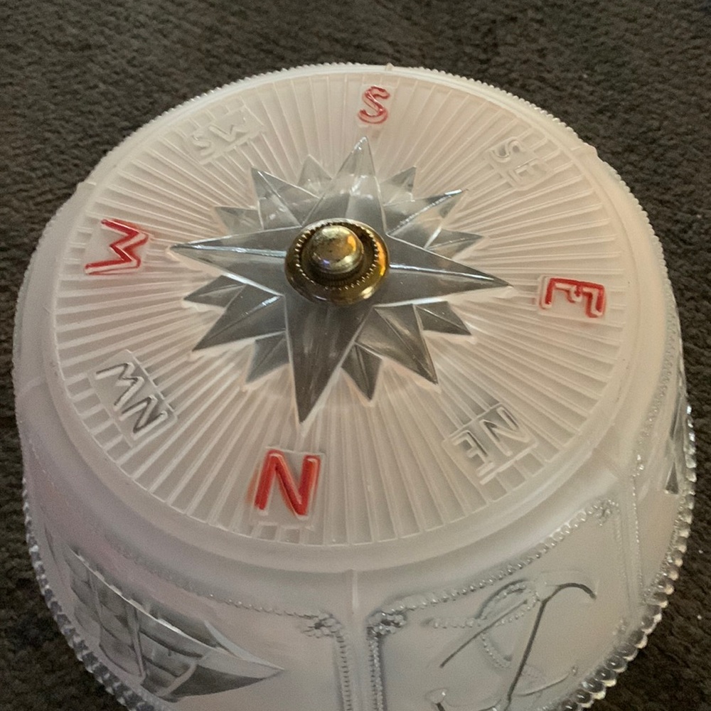 Light shade. 1930-40’s. A little paint on the ship wheel.